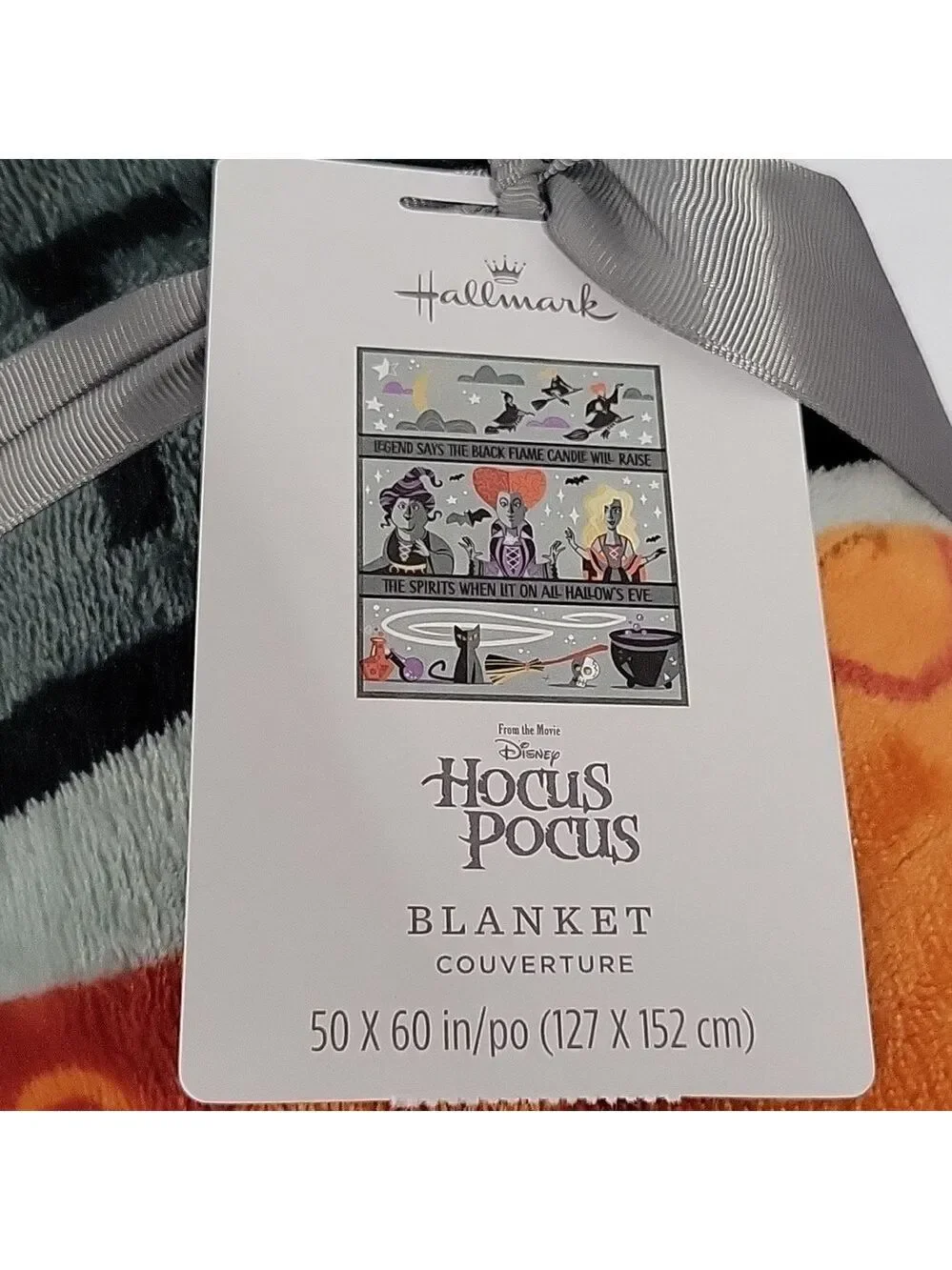 NWT Disney Hocus Pocus Black Flame Candle Blanket, 50x60